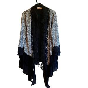 Pretty Angel linen blend open front cardigan whimsygoth witchy Size XL NWOT